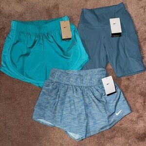 Nike 3 Pairs Small Women's NEW Blue Shorts and Spandex